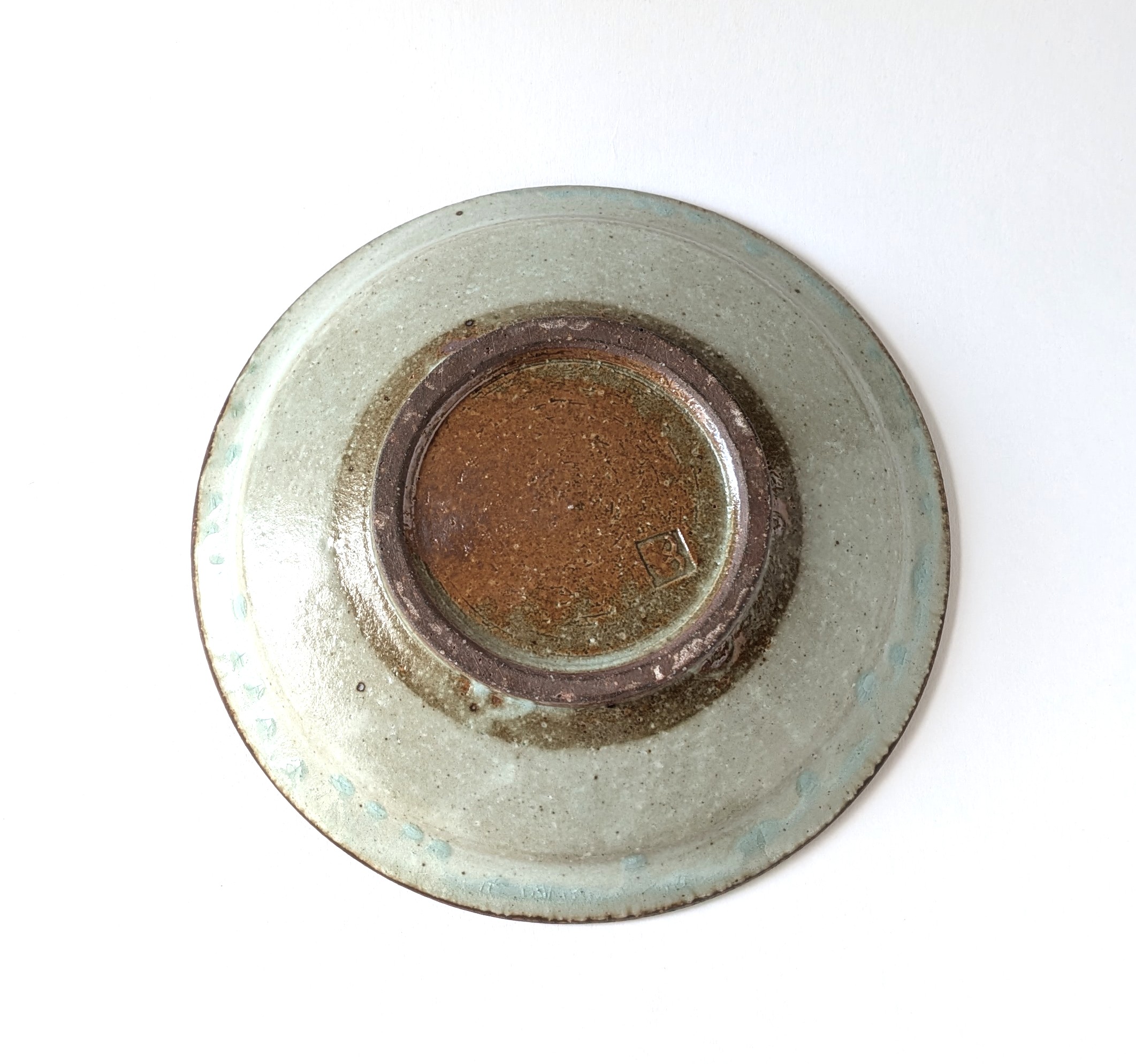 灰釉彩　リム皿