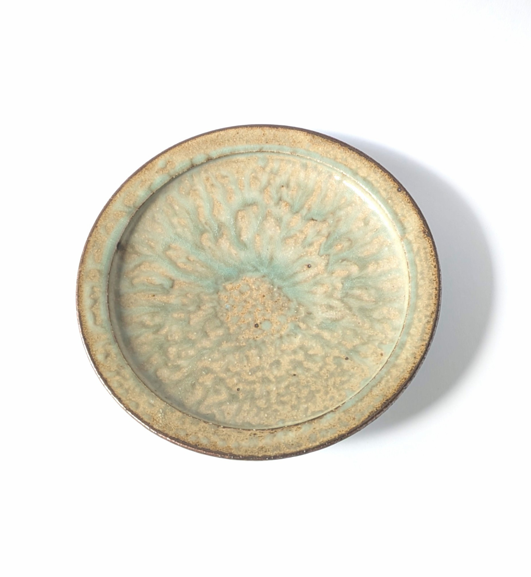 灰釉彩　リム皿