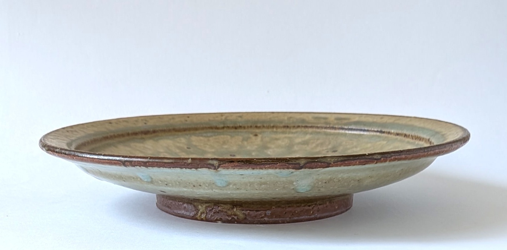 灰釉彩　リム皿