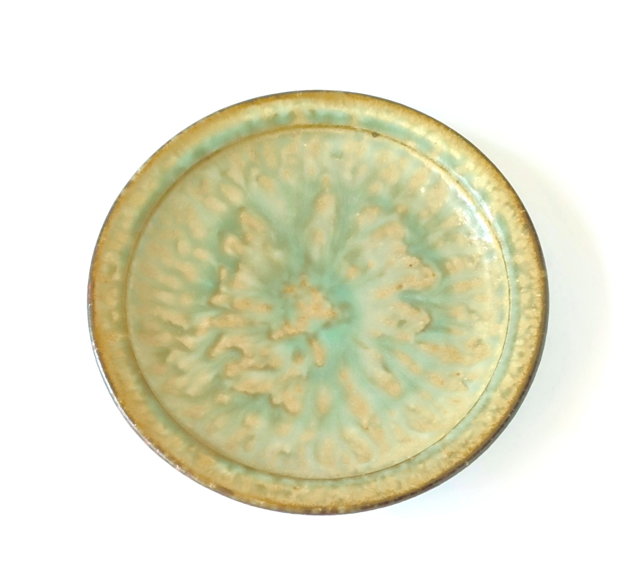 灰釉彩　リム皿